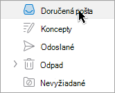 Zobrazuje výber priečinka v Outlooku