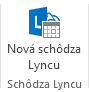 Snímka obrazovky so znázornením ikony novej schôdze cez Lync na páse s nástrojmi