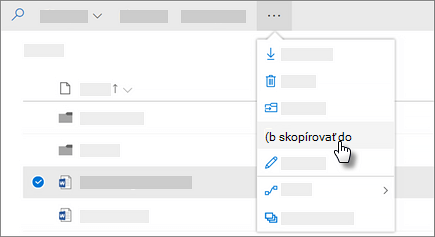 Snímka obrazovky príkazu Kopírovať vo OneDrive for Business