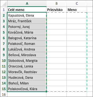 Select the cells where you want to paste your split cells