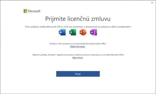 Licenčná zmluva koncového používateľa pre Microsoft Office 2019