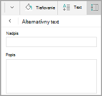 Alternatívny text v tabuľke Windows Mobile
