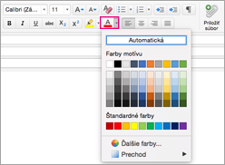 Výber farieb písma v Outlooku pre Mac