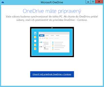 Snímka obrazovky zobrazujúca stránku dokončenia sprievodcu nastavením klienta synchronizácie novej generácie pre OneDrive for Business