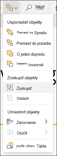 The Arrange menu showing Group objects