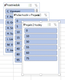 Rýchle filtre kontingenčnej tabuľky v Excel pre Mac.