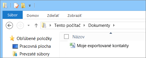 Zadajte názov súboru, ktorý chcete exportovať.