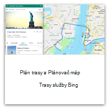 Itinerár výletu a plánovač máp so Bing