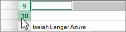 Excel Select Row from Number