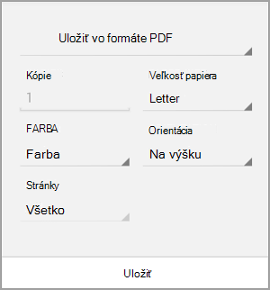 Uloženie vo formáte PDF