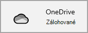 Ikona OneDrivu z nastavení Windows 10 s potvrdením, že všetky priečinky sú úplne zálohované.