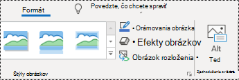 Tlačidlo Alternatívny text na páse s nástrojmi v Outlooku vo Windowse.