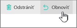 Zvýraznené tlačidlo obnovenia v SharePointe Online