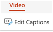Tlačidlo Upraviť popisy na karte Video.