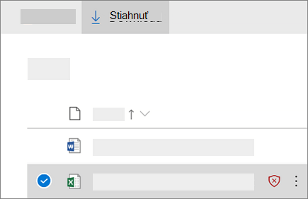 Snímka obrazovky sťahovania blokovaného súboru vo OneDrive for Business