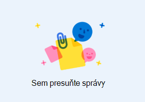 Po presunutí e-mailu do iného e-mailu sa tu zobrazia správy.