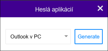 Výber počítačovej verzie Outlooku a položky Generovať.
