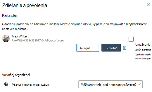 Delegovanie prístupu ku kalendáru vo Outlook na webe