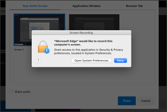Výzva na povolenie nahrávania obrazovky v Streame pre macOS