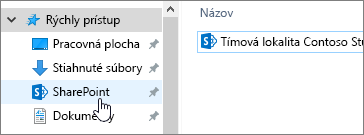 Synchronizovaný priečinok SharePointu vo vašom počítači s vybratou položkou SharePoint