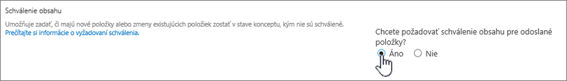 Dialógové okno Nastavenia so zvýraznenou položkou Áno v položke Vyžadovať vzatie dokumentov z projektu na úpravu