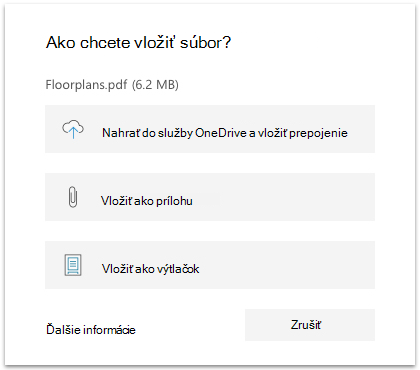 Možnosť vložiť súbor vo OneNote pre Windows 10
