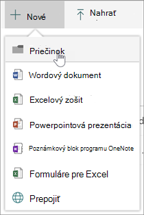 New menu showing new folder option