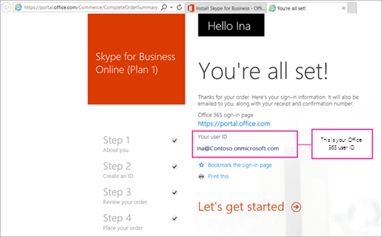 Keď ste si zakúpili Skype pre Business Online, vytvorili ste konto Office 365.