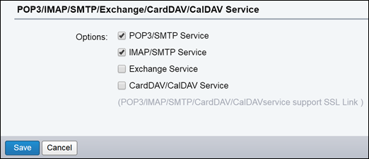 Vyberte položku POP3/SMTP a IMAP/SMTP.