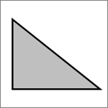 Pokaže desno trikotnikno obliko.