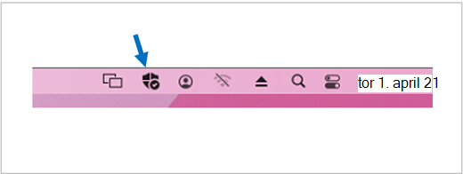 The Microsoft Defender icon on the Mac title bar