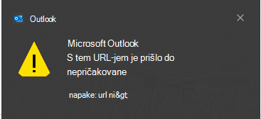 Outlook – prišlo je do nepričakovane napake