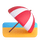 Čustveni simbol plaže Teams s dežnikom
