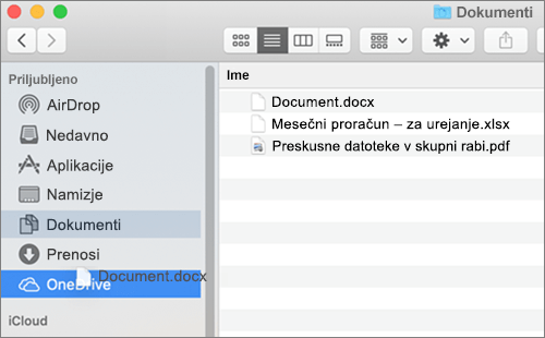 Mac Finder window showing drag-and-drop to move files