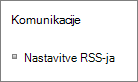 Nastavitve komunikacije seznama (RSS)