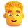 Čustveni simbol moškega s kodrastimi lasmi v aplikaciji Teams