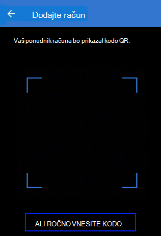 Zaslon za optično branje kode QR