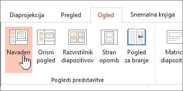 View ribbon with Normal highlighted