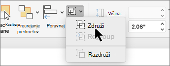 Group button selected on Shape Format tab