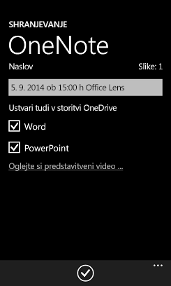Pošiljanje slik v Word in PowerPoint v storitvi OneDrive