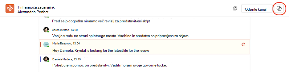 Dostop do storitve Copilot iz potopnega pogleda kanala