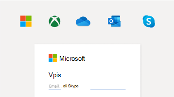 Slika vpisa s Microsoftov račun