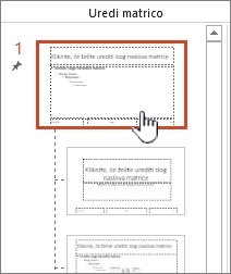 Master slide selected from thumbnail panel