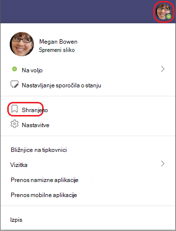 Profil, shranjen v klepetu