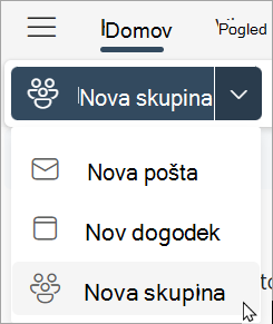 Na traku izberite nova skupina in > skupine