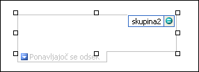 Repeating section selected in design mode