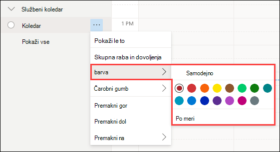 Outlook Web Calendar Color Selection