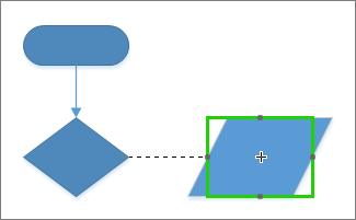 Prilepite povezovalnik na obliko, da omogočite dinamično gibanje povezovalnika do točk oblike.