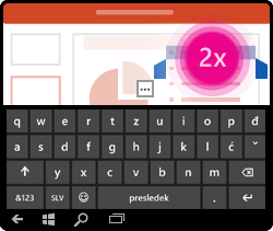PowerPoint za Windows Mobile gesta urejanje word