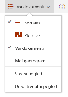 Meni »Pogledi« v brskalniku Microsoft Edge